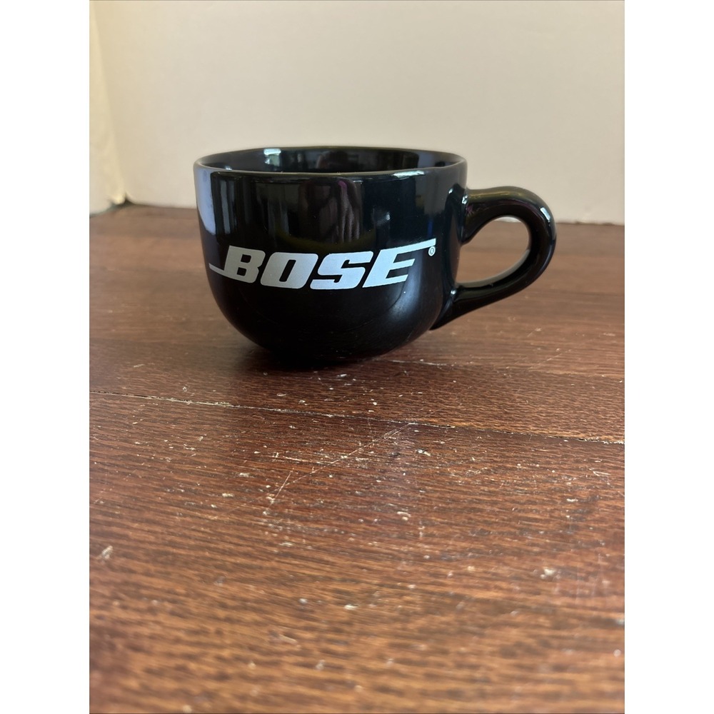 BOSE STEREO BLACK LARGE CERAMIC COFFEE SOUP STONEWARE MUG